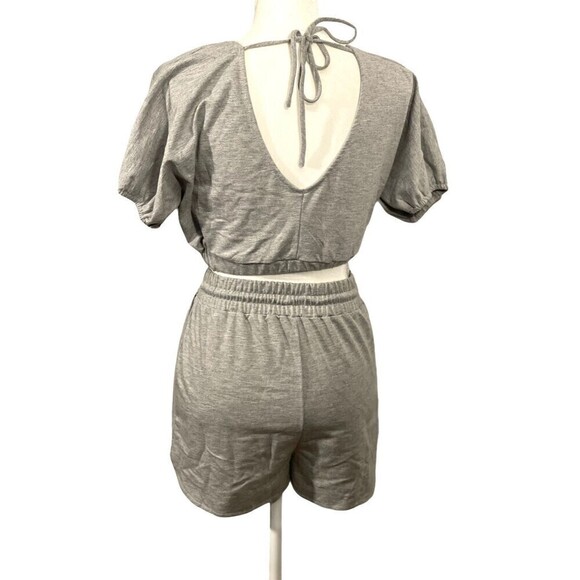 HYFVE Heather Gray 2 PC Short Set Small - Picture 2 of 2